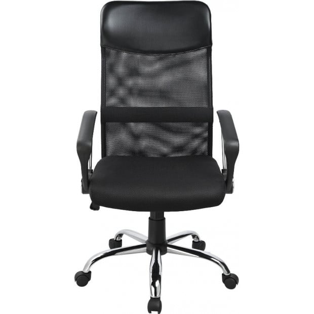 Ergonomic Mesh PU Leather Executive Mesh Office Chair Black Image 7