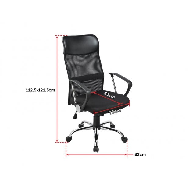 Ergonomic Mesh PU Leather Executive Mesh Office Chair Black Image 8