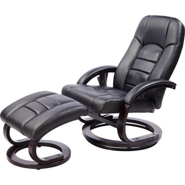 PU Leather Massage Chair Black Image 5