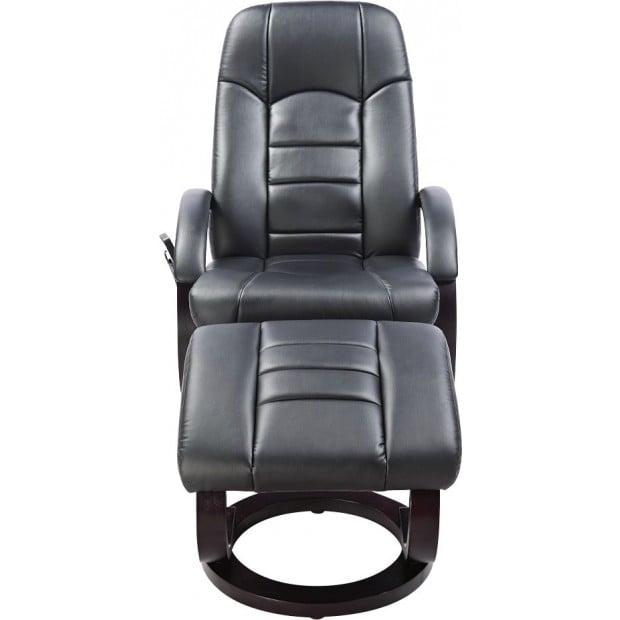 PU Leather Massage Chair Black Image 6
