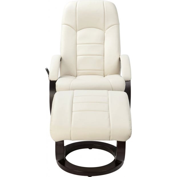 PU Leather Deluxe Massage Chair Recliner Ottoman Lounge Remote Image 6
