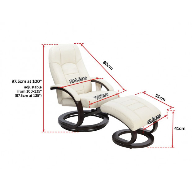 PU Leather Deluxe Massage Chair Recliner Ottoman Lounge Remote Image 7