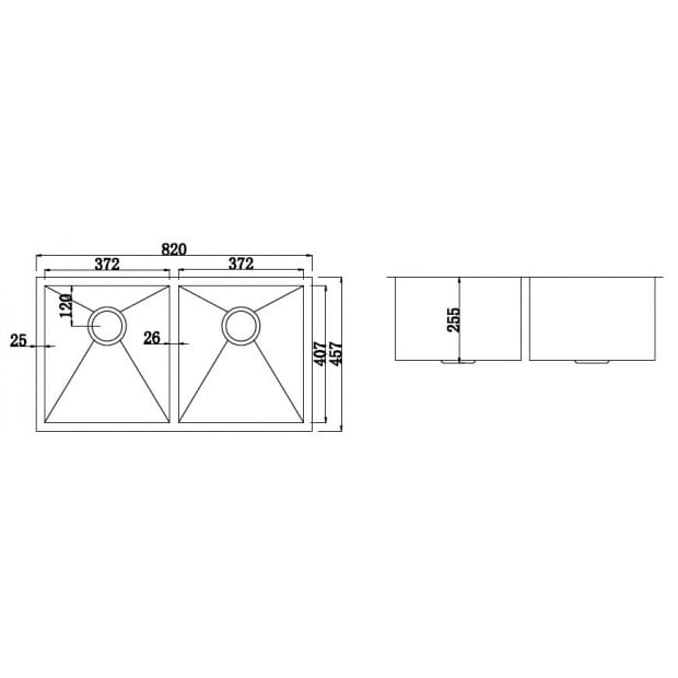 820x457mm Handmade Stainless Steel Kitchen Laundry Sink With Waste Image 8