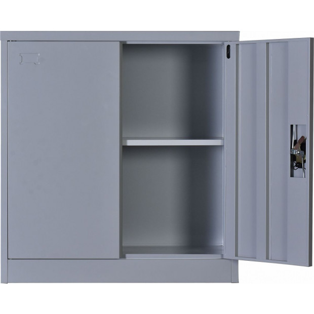 Two-door Shelf Office Gym Filing Storage Locker Cabinet Safe Grey - 90x85x40 Image 5