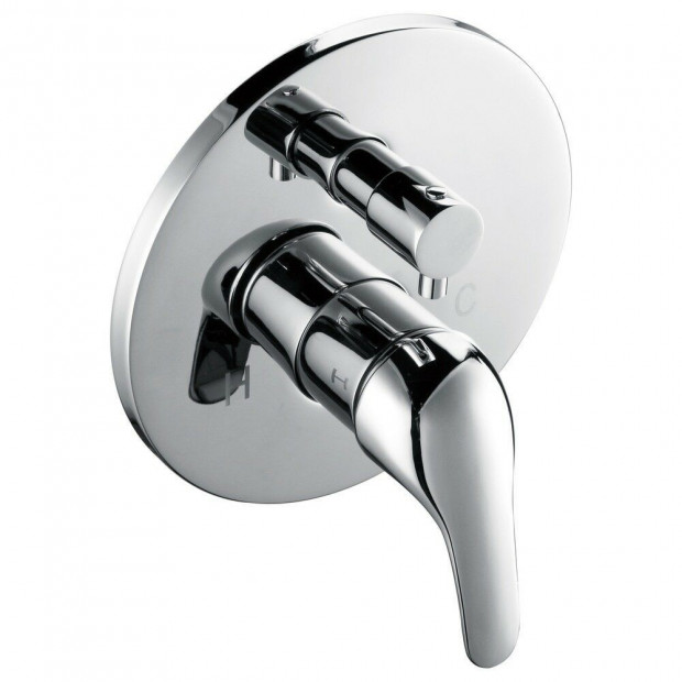 Chrome Bathroom Shower Wall Mixer Diverter W/ Watermark Image 2