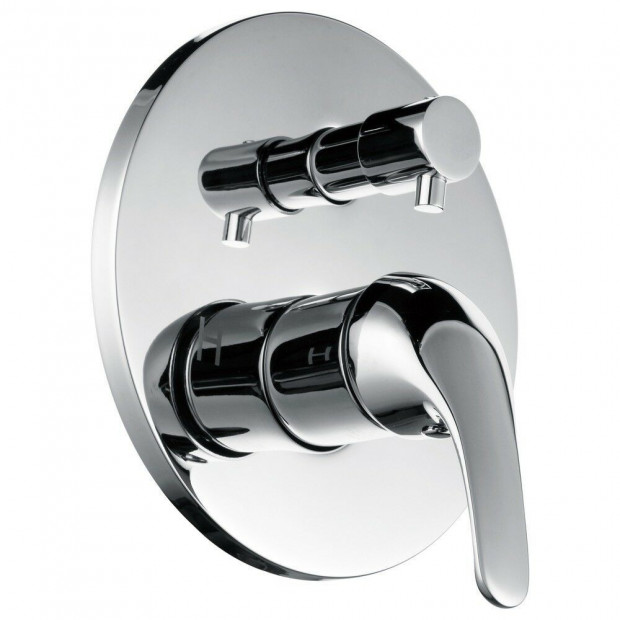 Chrome Bathroom Shower Wall Mixer Diverter W/ Watermark Image 4