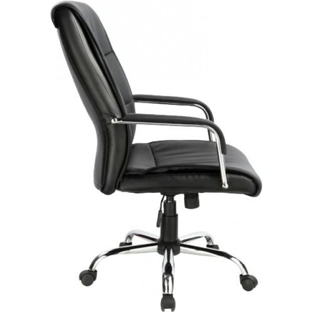 Pu Leather Office Chair Executive Padded Black 320mm Chrome Image 5