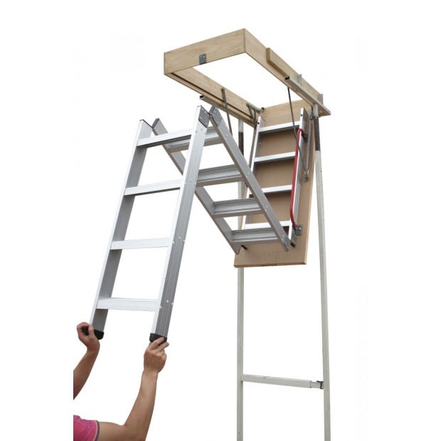 Deluxe Aluminium Attic Loft Ladder - 2700mm To 3050mm Image 2