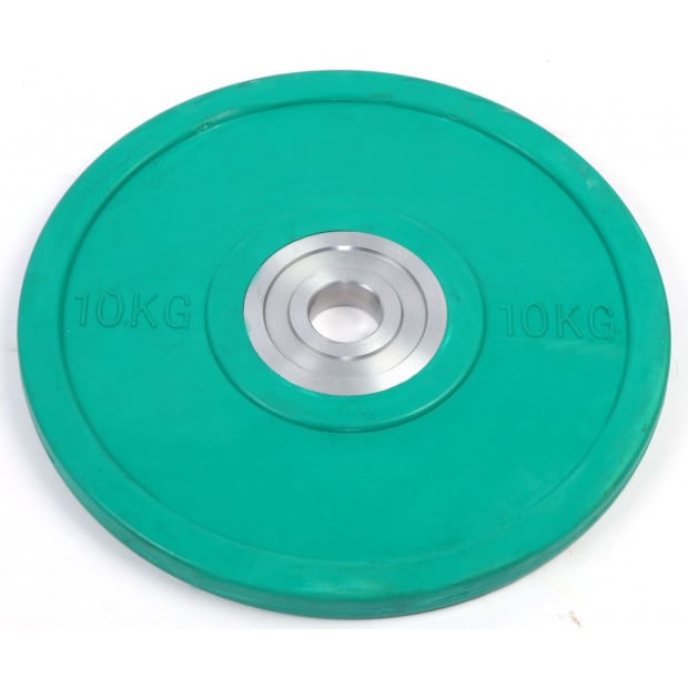 10kg Pro Olympic Rubber Bumper Weight Plate Green Image 2