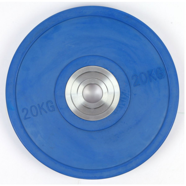 20kg Pro Olympic Rubber Bumper Weight Plate Blue Image 2