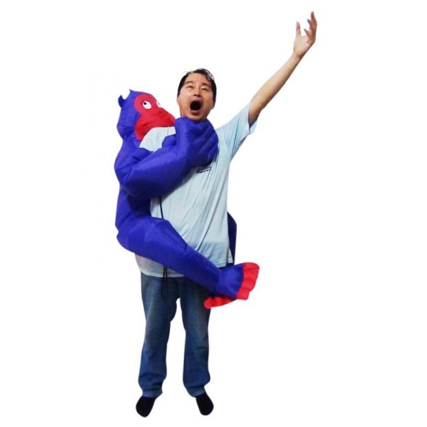 Gorilla Fancy Dress Inflatable Suit -fan Operated Costume