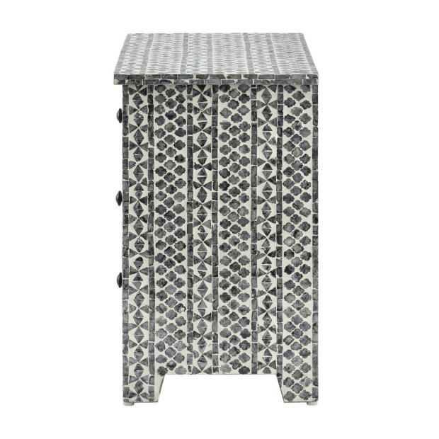 Santa Fe Shell Inlay Side Table Handcrafted Bedside Desk Image 5