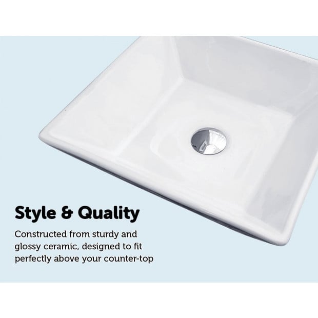 Bathroom Ceramic Rectangular Above Countertop Basin For Vanity Image 4