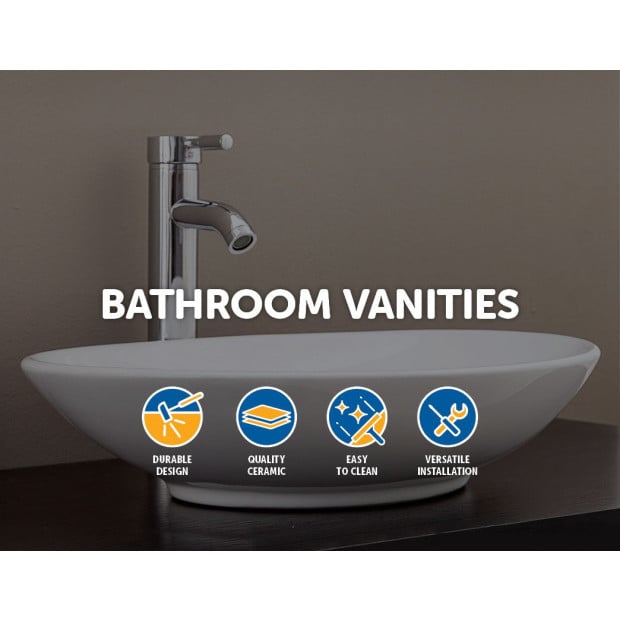 Bathroom Ceramic Oval Above Countertop Basin For Vanity Image 3