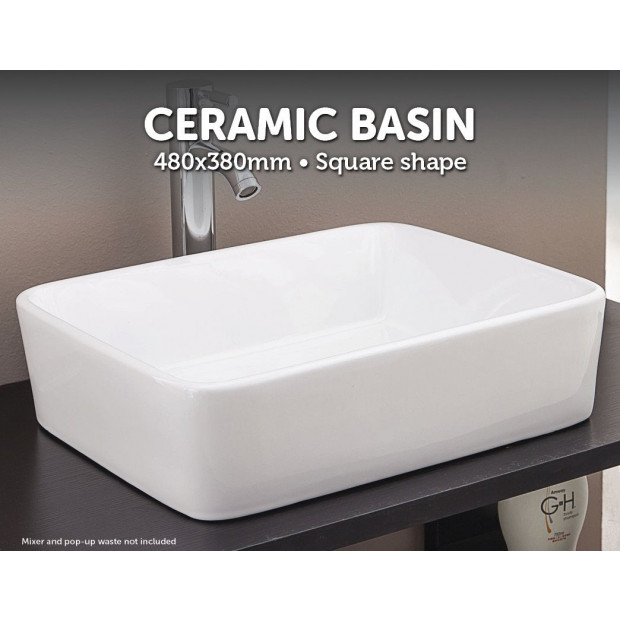 Above Counter Bathroom Vanity Square Basin Image 2