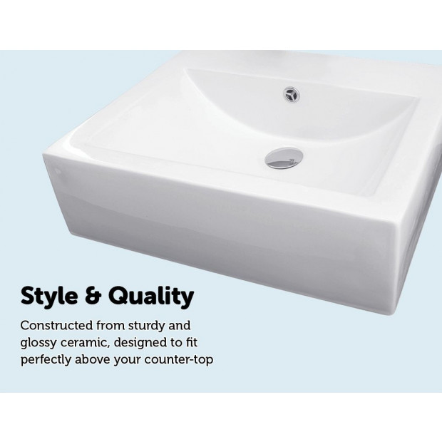 Ceramic Rectangular Above Countertop Basin For Vanity Image 4