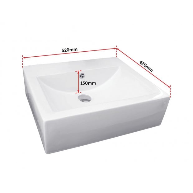 Ceramic Rectangular Above Countertop Basin For Vanity Image 7