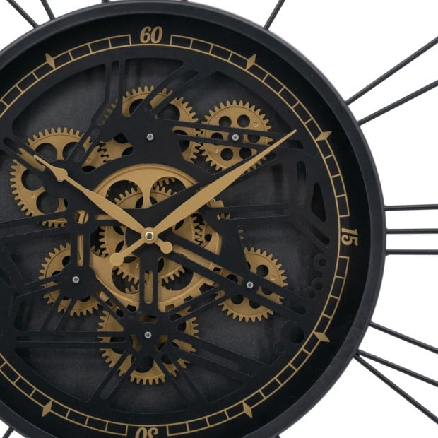 Traveler Iron Wall Clock With Moving 3D Mechanism Art Decor Image 4