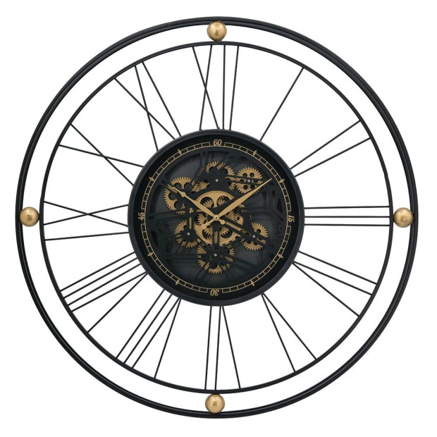 Traveler Iron Wall Clock With Moving 3D Mechanism Art Decor Image 6