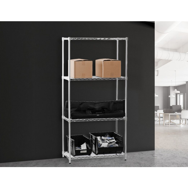 Modular Chrome Wire Storage Shelf 900 X 350 X 1800 Steel Shelving