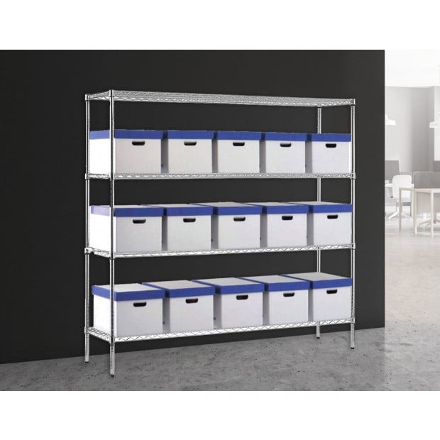 Modular Chrome Wire Storage Shelf 1500 X 600 X 1800 Steel Shelving