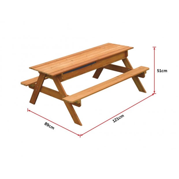 Sand & Water Wooden Picnic Table - 121 x 89 x 51cm Image 7