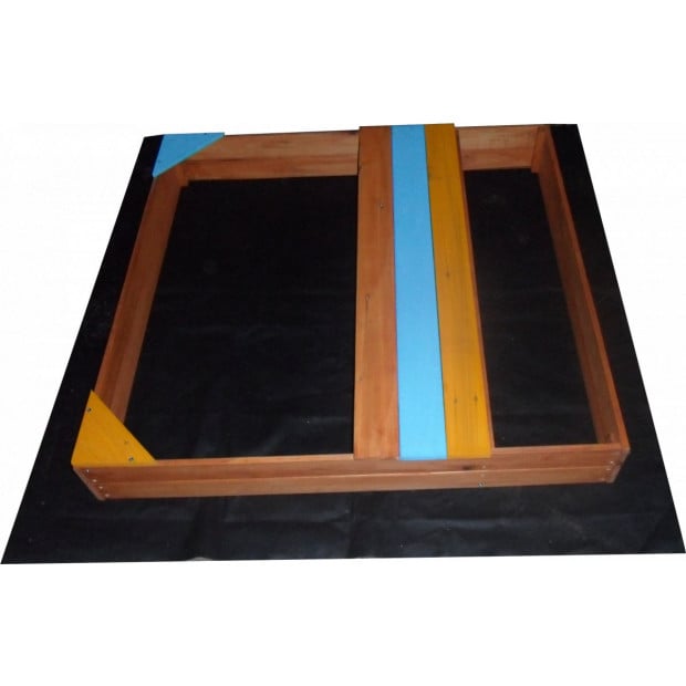 Wooden Kids Sandbox Children Outdoor Play Sandpit 102 x 96 x 15.5cm Image 4