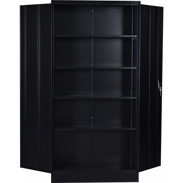 Two-door Shelf Office Gym Filing Storage Locker Cabinet Safe Black - 185x90x40 Image 6
