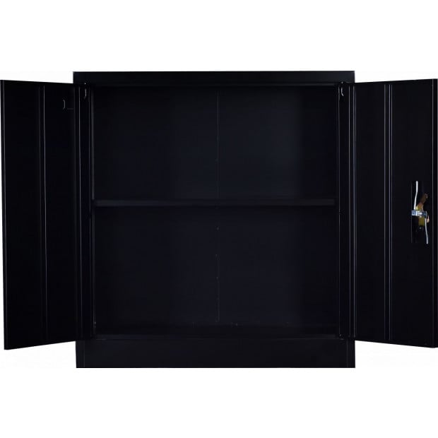 Two-door Shelf Office Gym Filing Storage Locker Cabinet Safe Black - 90x85x40 Image 5