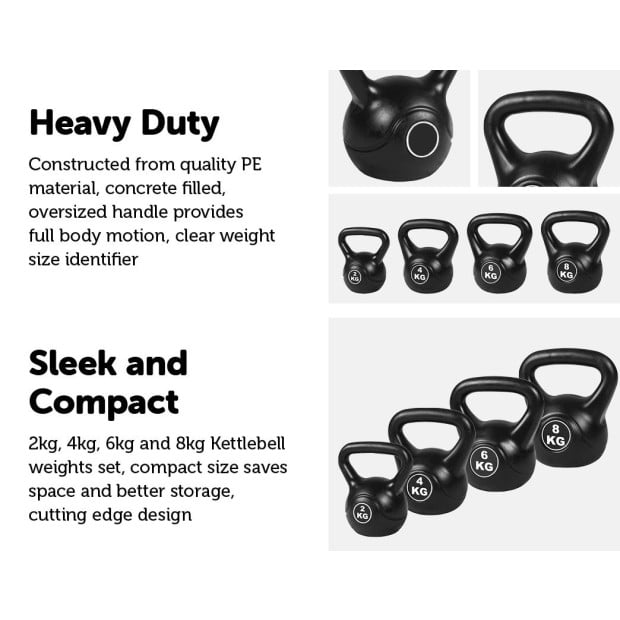 4pcs Exercise Kettle Bell Weight Set 20kg Image 3