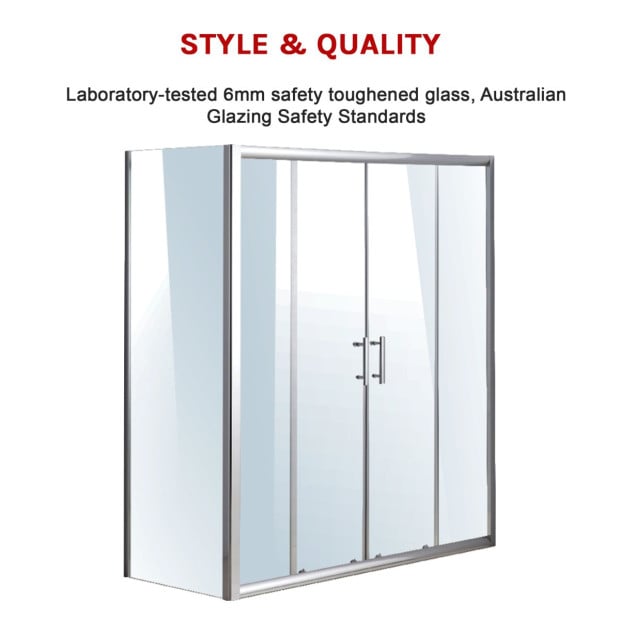 1700 X 700 Sliding Door Safety Glass Shower Screen Image 5