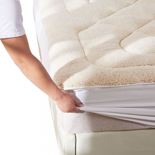 Mattress Topper Wool Underlay Reversible Mat Protector King Single Image 7