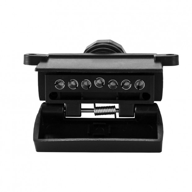 7 Pin Female Flat Socket Fit Rectangle Caravan Boat Adapter Black