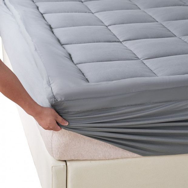 Dreamz Mattress Topper Bamboo Fibre Luxury Protector Cover King Single Image 7