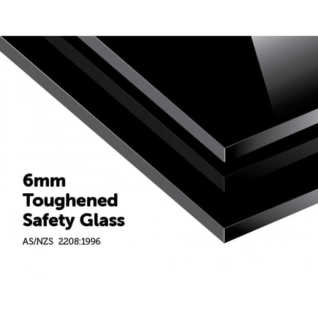 Toughened 60cm X 70cm Black Glass Kitchen Splashback Image 3