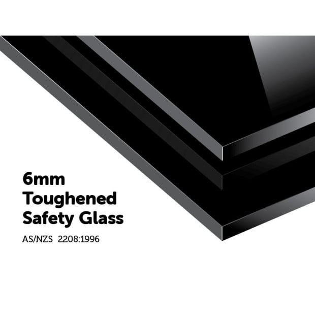 Toughened 90cm X 70cm Black Glass Kitchen Splashback Image 3