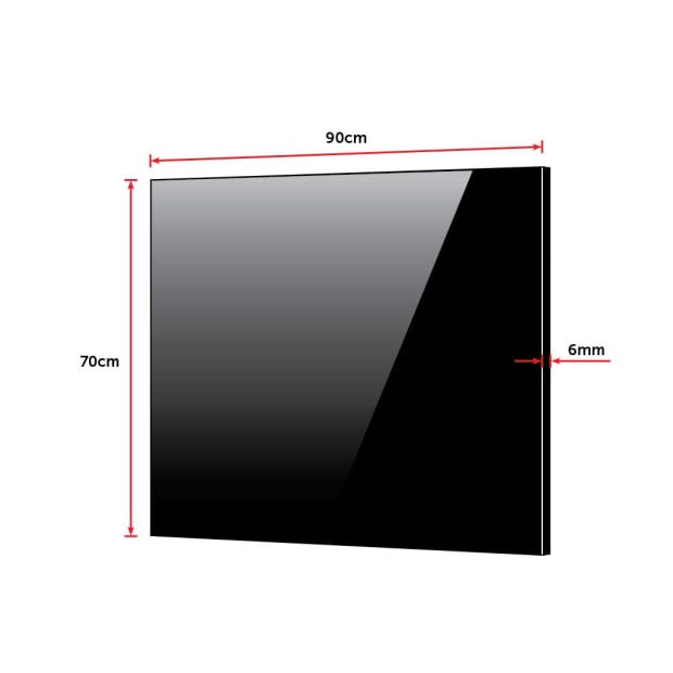 Toughened 90cm X 70cm Black Glass Kitchen Splashback Image 5