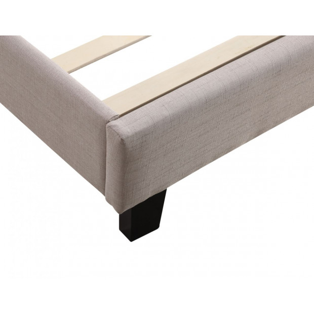King Linen Fabric Bed Frame Beige Image 3