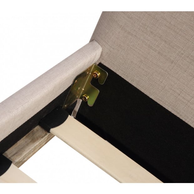 King Linen Fabric Bed Frame Beige Image 4