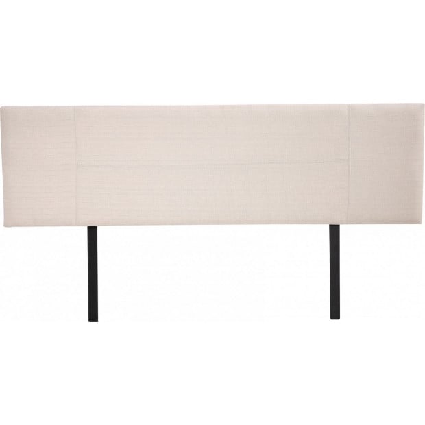 Linen Fabric King Bed Headboard Bedhead - Beige Image 5