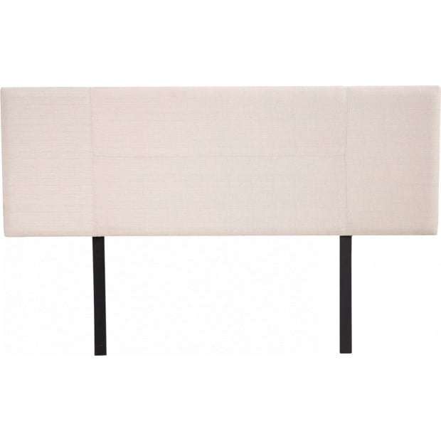 Linen Fabric Queen Bed Headboard Bedhead - Beige Image 5