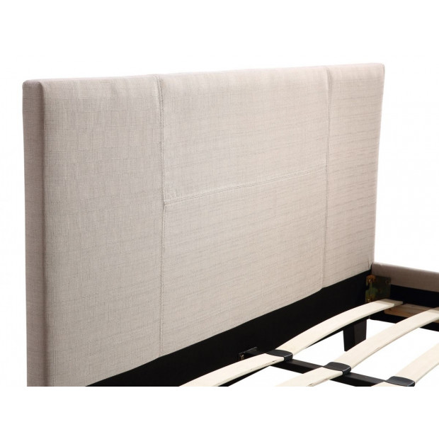Double Linen Fabric Bed Frame Beige Image 4