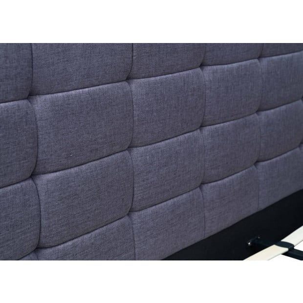 Linen Fabric King Deluxe Bed Frame Grey Image 3