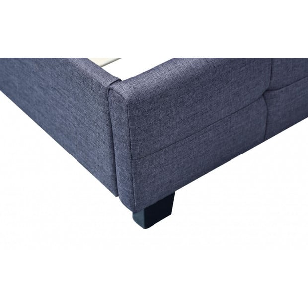 Linen Fabric King Deluxe Bed Frame Grey Image 4