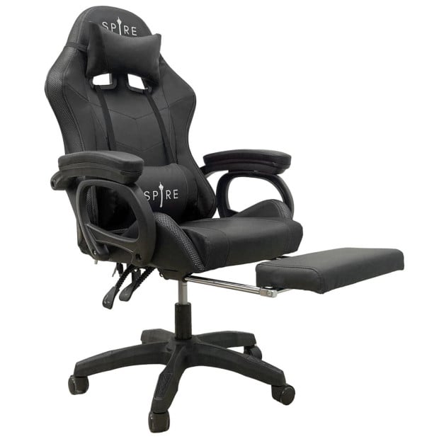 Spire Onyx LED Massage Gaming Chair - Black Image 2