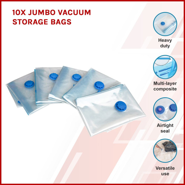 10x Jumbo Vacuum Storage Bags Image 3