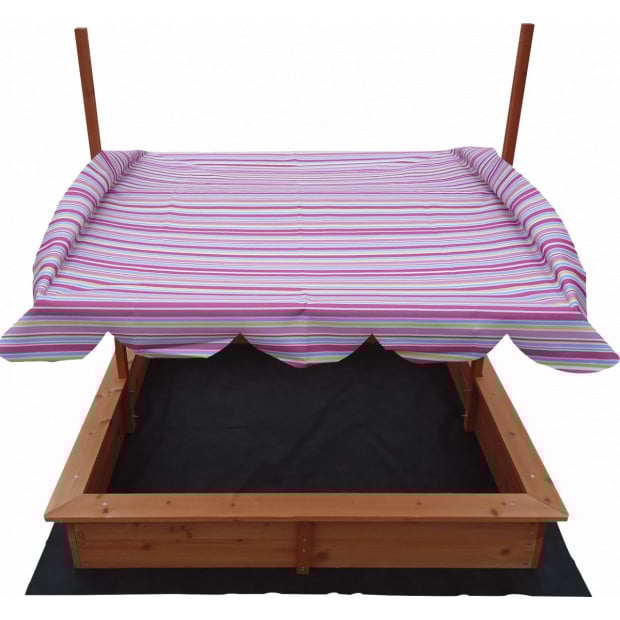 Kids Wooden Toy Sandpit With Adjustable Canopy Image 4
