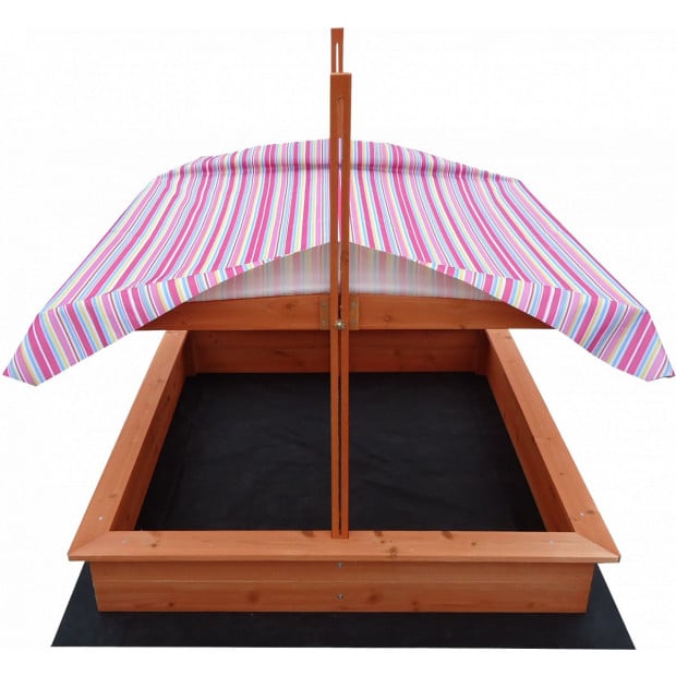 Kids Wooden Toy Sandpit With Adjustable Canopy Image 6