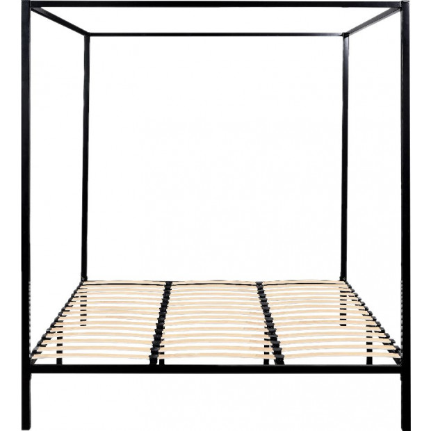 4 Four Poster King Bedroom Bed Steel Frame Image 4