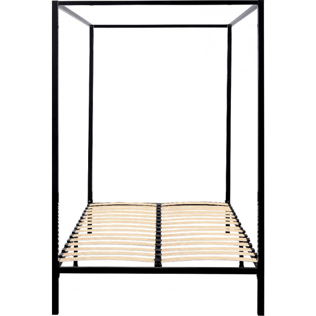 4 Four Poster Queen Bed Frame - Black Image 4